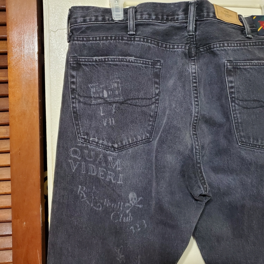 Polo Ralph Lauren RL Tigers Varsity P Graffiti Classic Fit Jeans - Picture 10 of 15